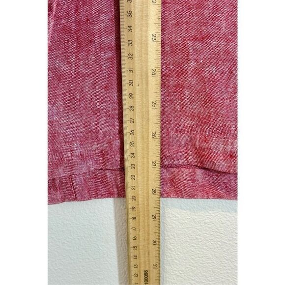 Soft Surroundings Red 100% Linen Long Sleeve Tunic Boating Blouse Top Petite M - Picture 7 of 9